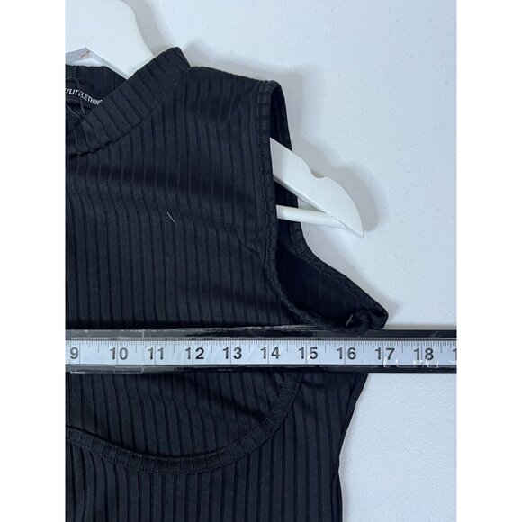 Pretty Little Thing Womens 10 Black Ribbed Knit Bodycon Mini Dress - Picture 12 of 12